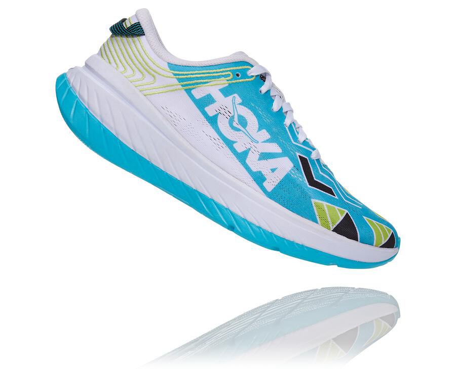 Hoka Australia One One Ironman Kona Carbon X - Womens Running Shoes Blue/White - HSMRU-7083